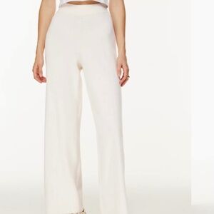 Soft heathered cream wide leg sweater pants - Wilifred Free by Aritzia
